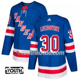 New York Rangers Trikot Henrik Lundqvist 30 Adidas 2017-2018 Blau Authentic - Kinder